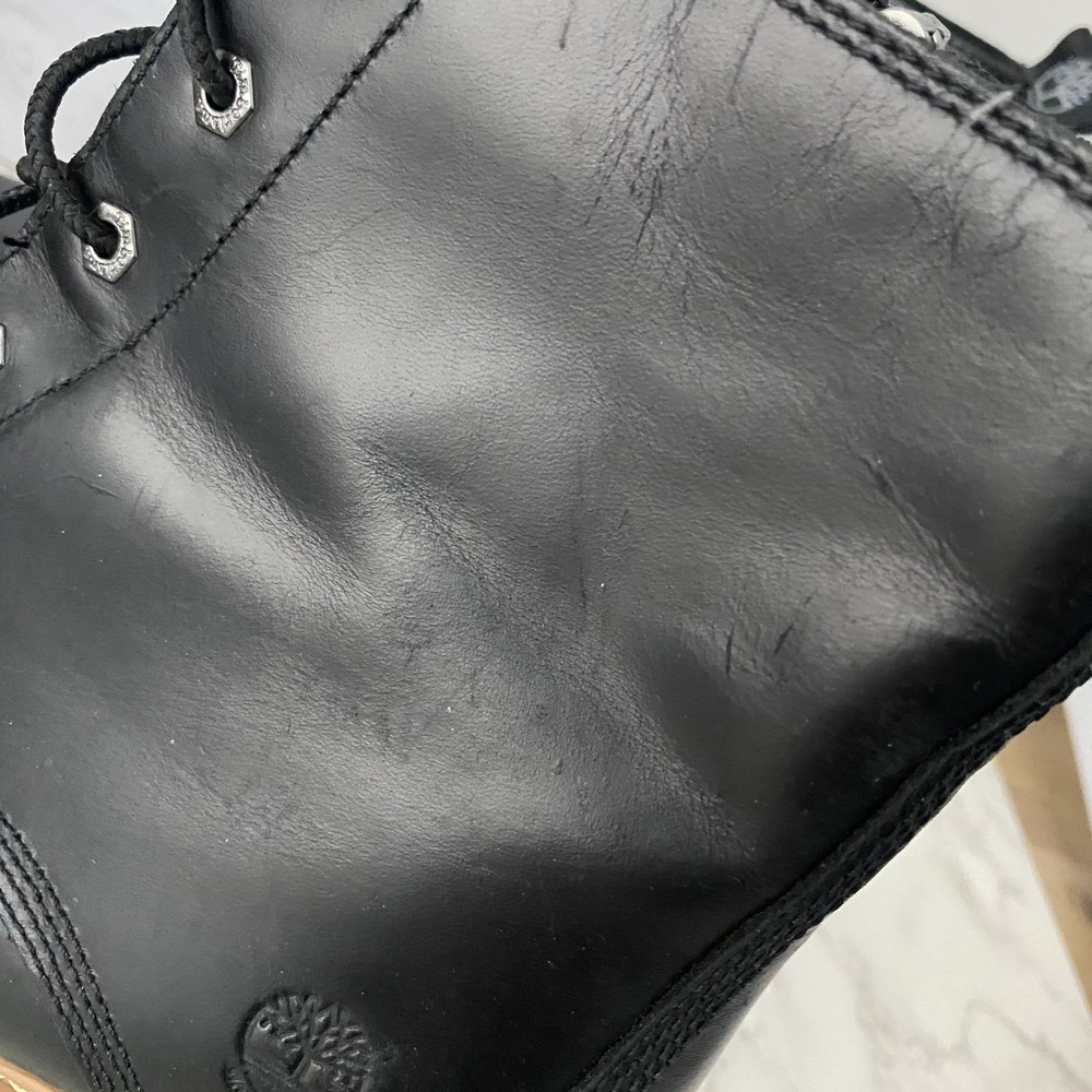 Timberland Sienna High Lace-Up Waterproof Boots Sz 10 Black Leather Heeled - Picture 8 of 15